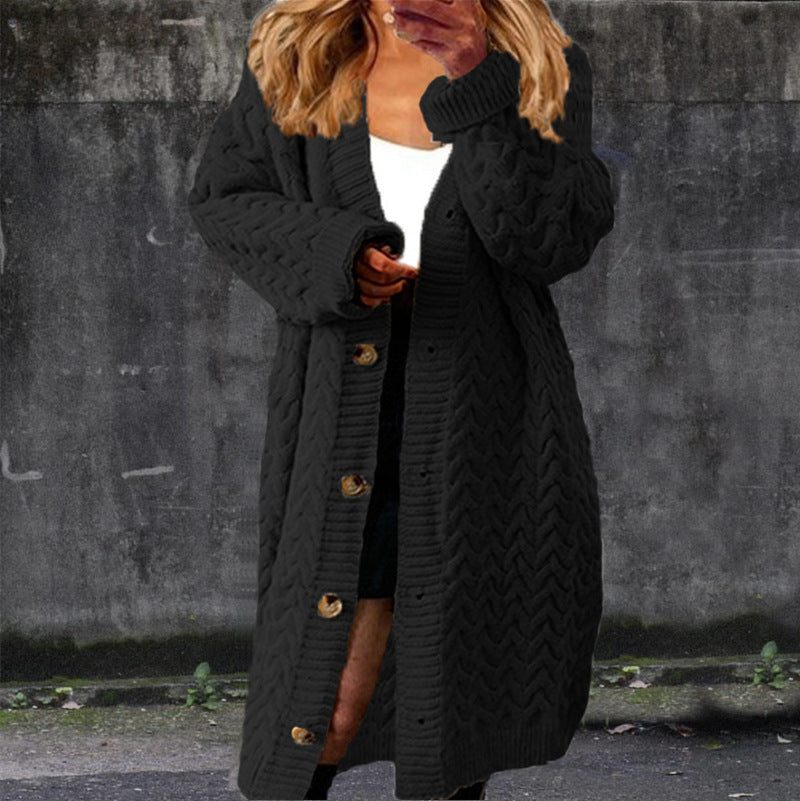 Chunky knit cardigan for women with elegant button details and a structured design Lune London