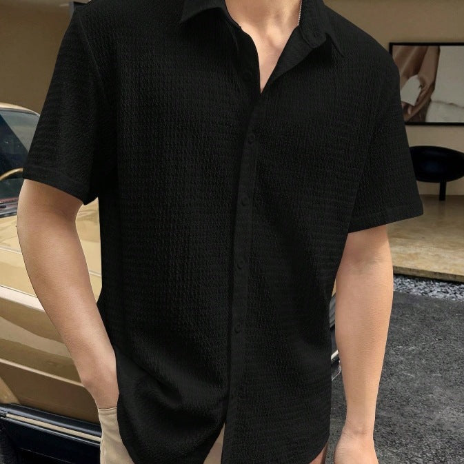 Casual short sleeve shirt for men with textured fabric Lune London
