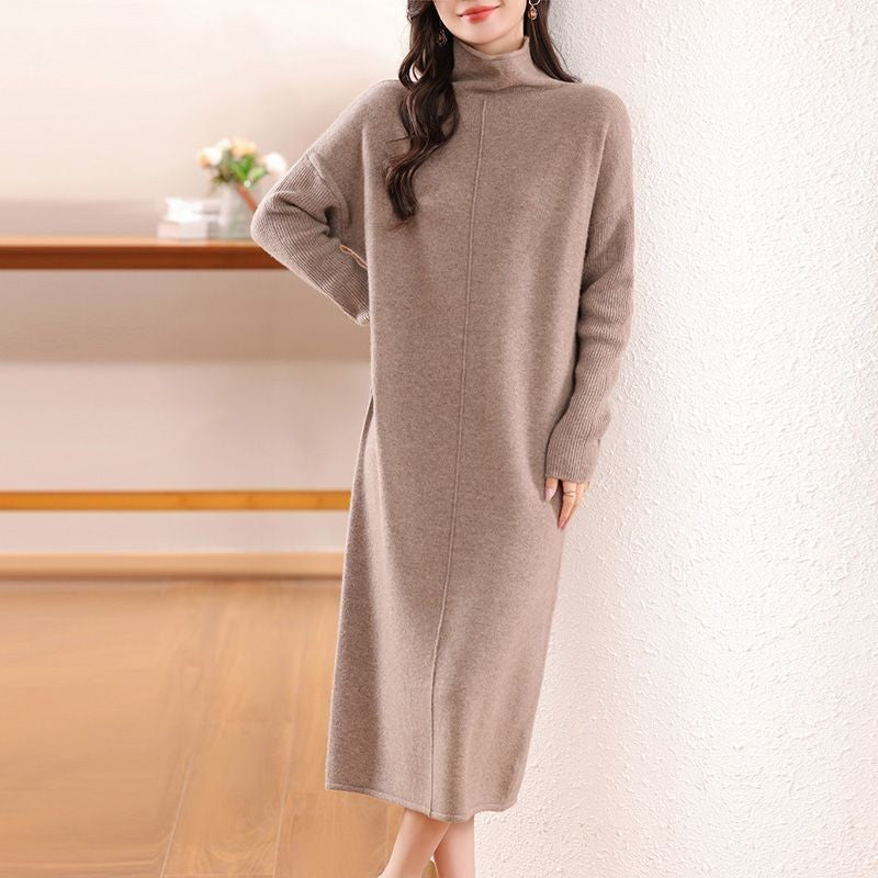Robe tricotée pour femmes avec col montant Chic & Stil