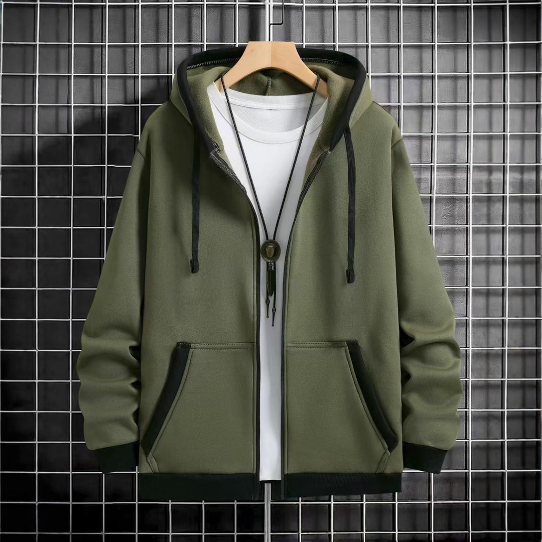 Men's comfortable hooded sweatshirt with zipper and handy pockets Lune London