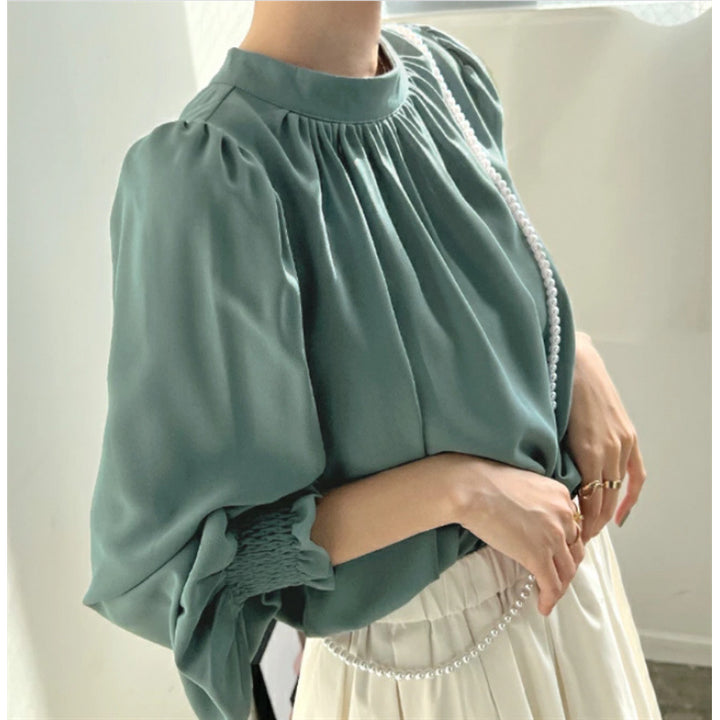 Elegant blouse with puff sleeves for women Lune London