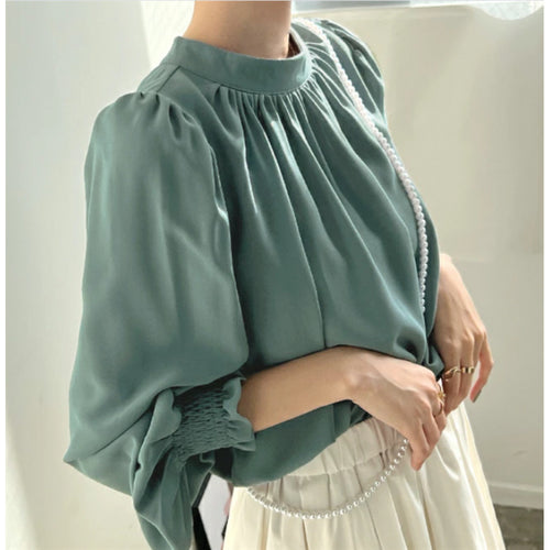 Elegant blouse with puff sleeves for women Lune London