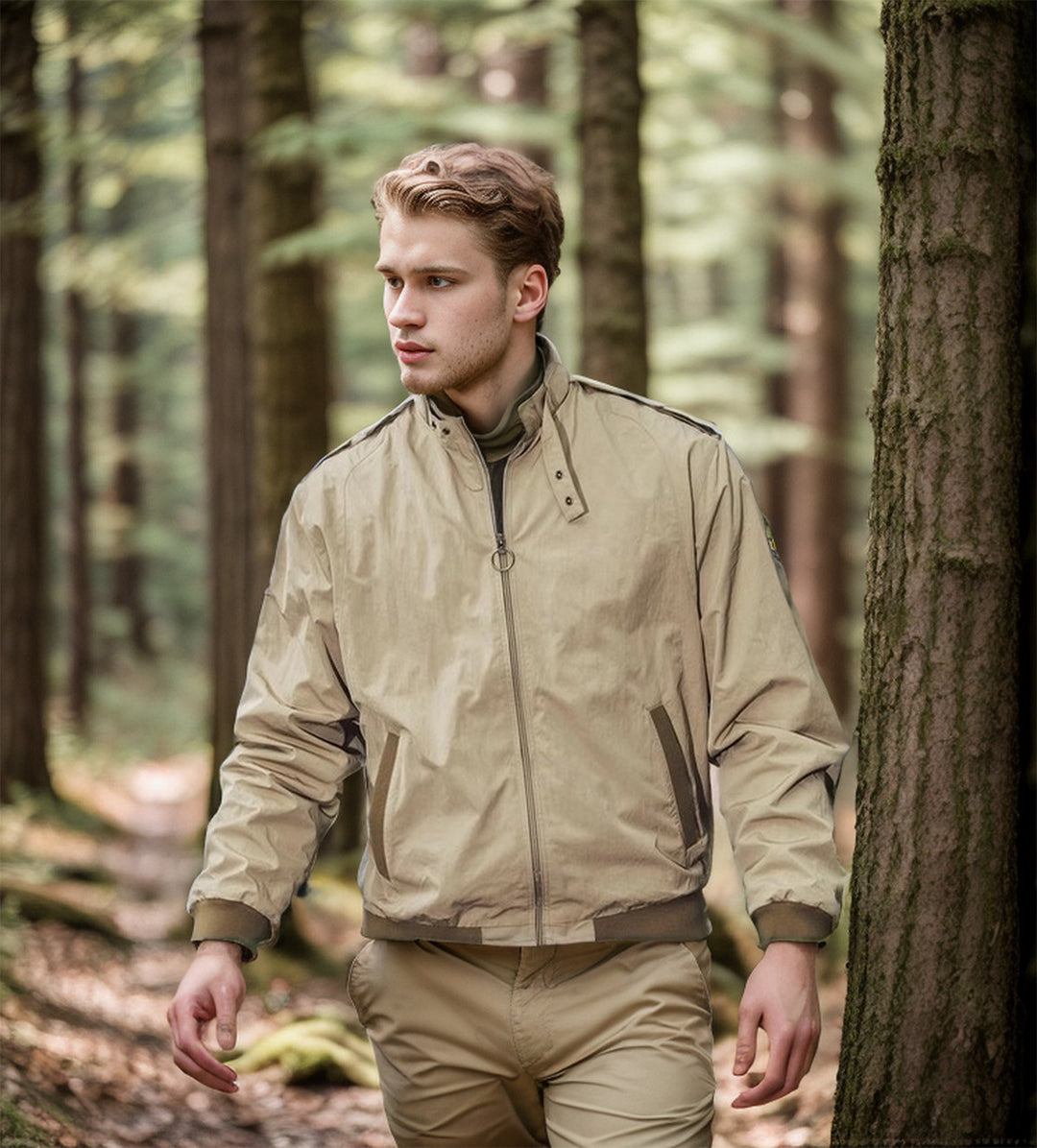 Casual windbreaker jacket for men with high collar Lune London