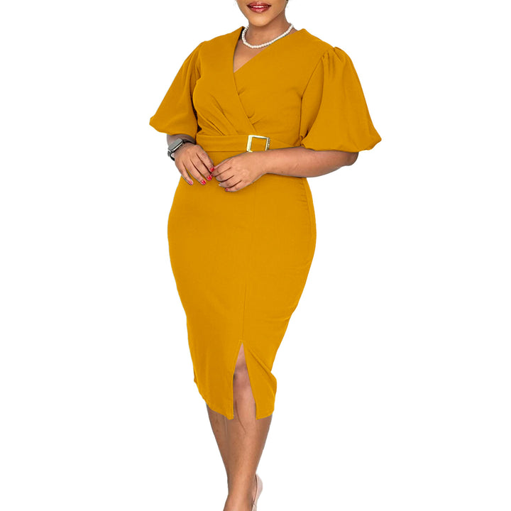 Wrap dress for women with elegant buckle accentuated Lune London