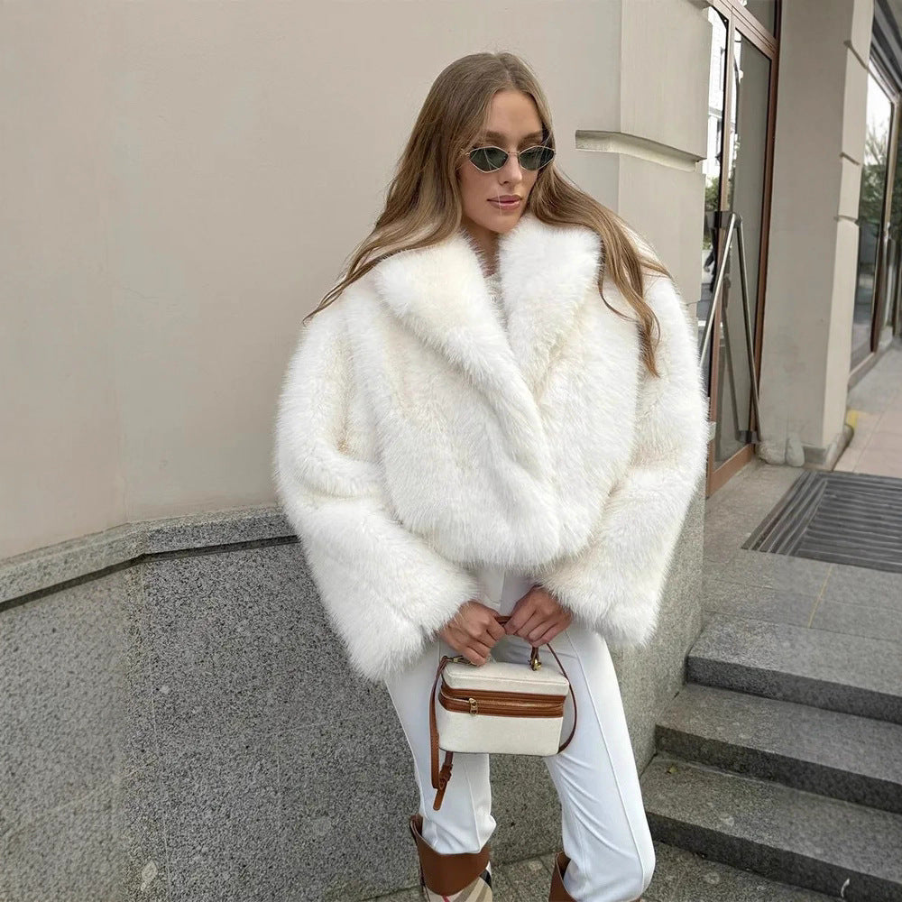Ladies Oversized Faux Fur Jacket Lune London