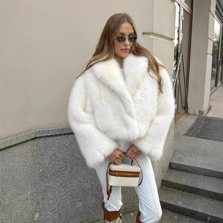 Ladies Oversized Faux Fur Jacket Lune London