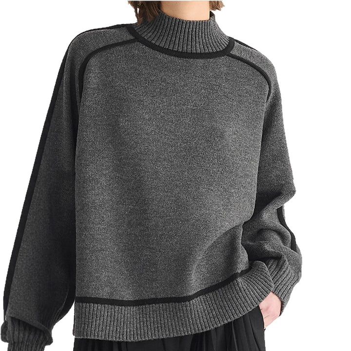 Women’s sweater with high collar and textured structure Lune London