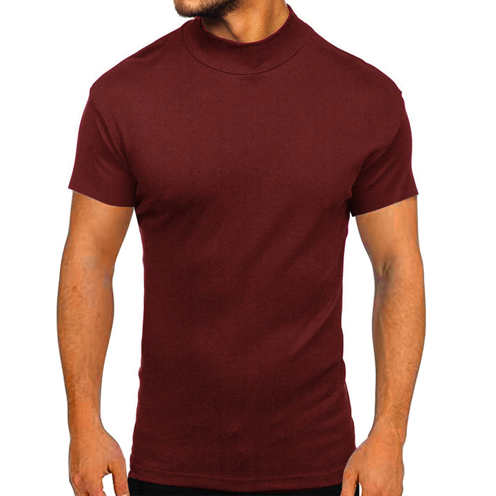 Modern short-sleeved men's t-shirt with high collar and textured design Lune London