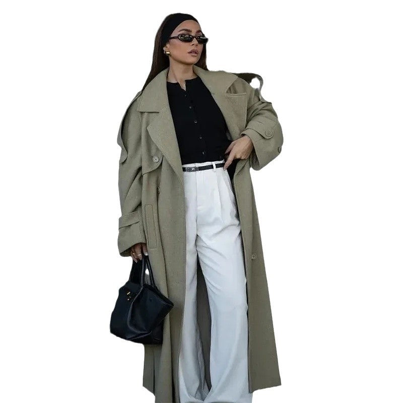 Manteau surdimensionné à la mode pour dames avec ceinture ajustable Chic & Stil
