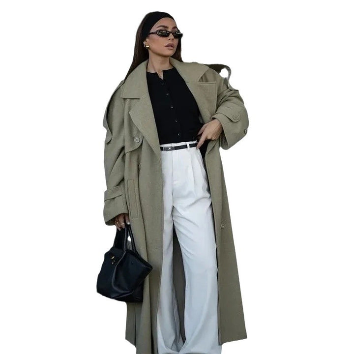 Manteau surdimensionné à la mode pour dames avec ceinture ajustable Chic & Stil