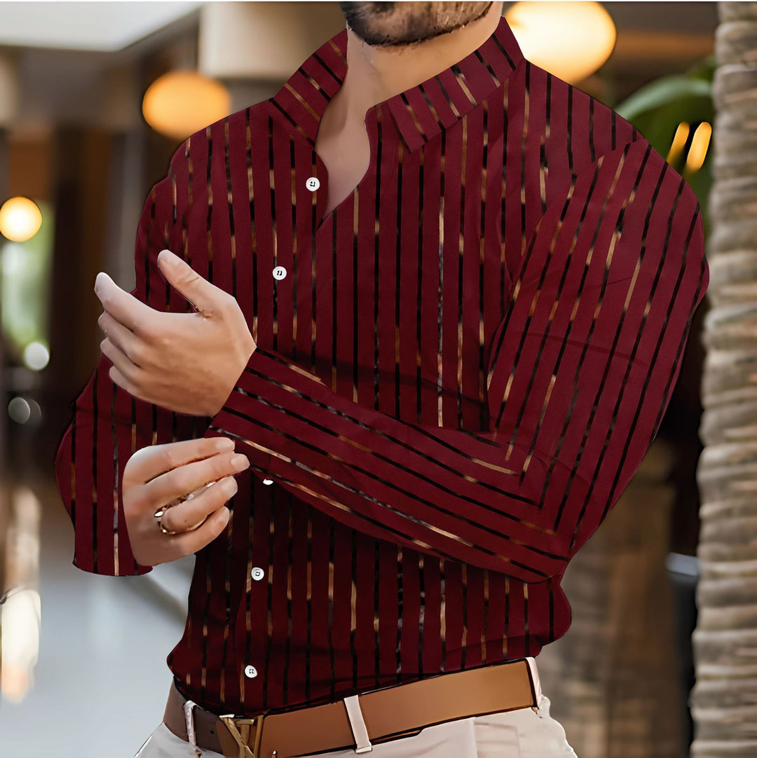 Lune London Slim-fit Striped Button-up Shirt for Men