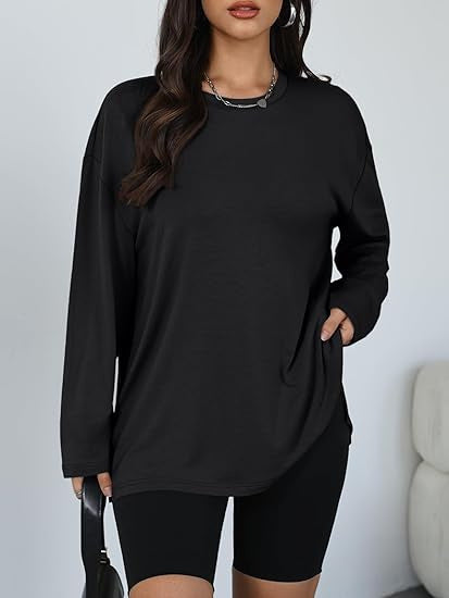 T-shirt à manches longues pour femmes avec fentes latérales Chic & Stil