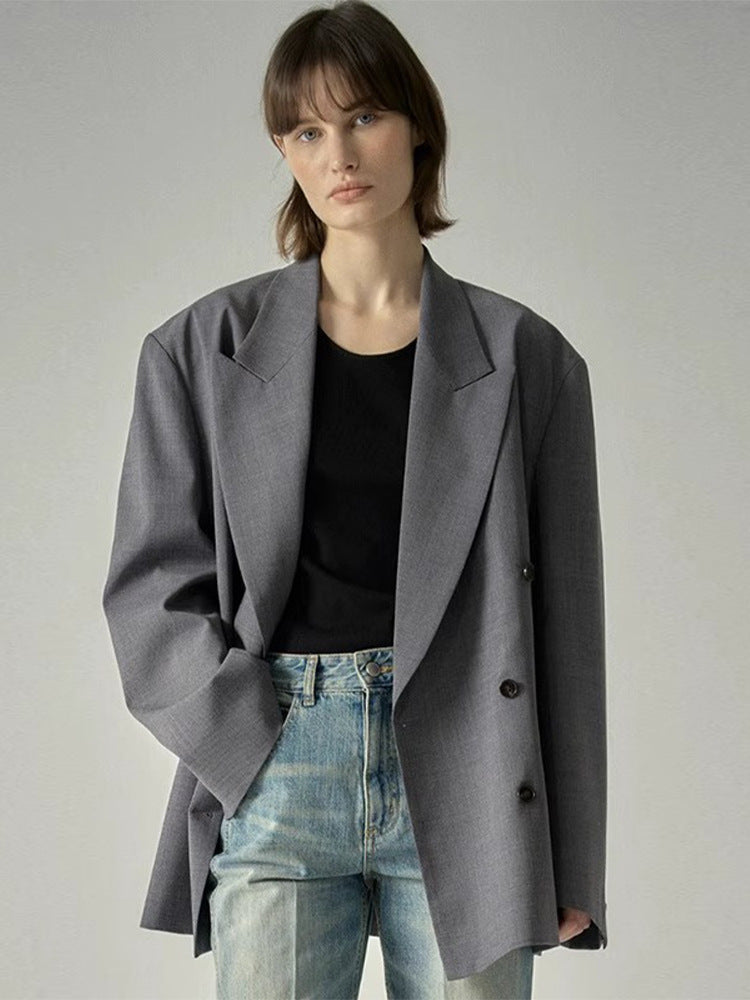 Blazer Femme Fashionable Stylé avec Rangée de Boutons Doubles et Coupe Oversize Chic & Stil