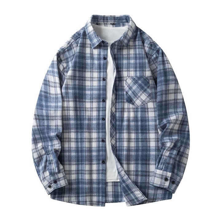 Casual checkered shirt for men with pockets and button-down collar Lune London