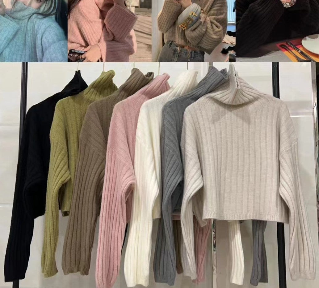 Pull pour femmes à col roulé tendance avec structure côtelée et coupe décontractée Chic & Stil