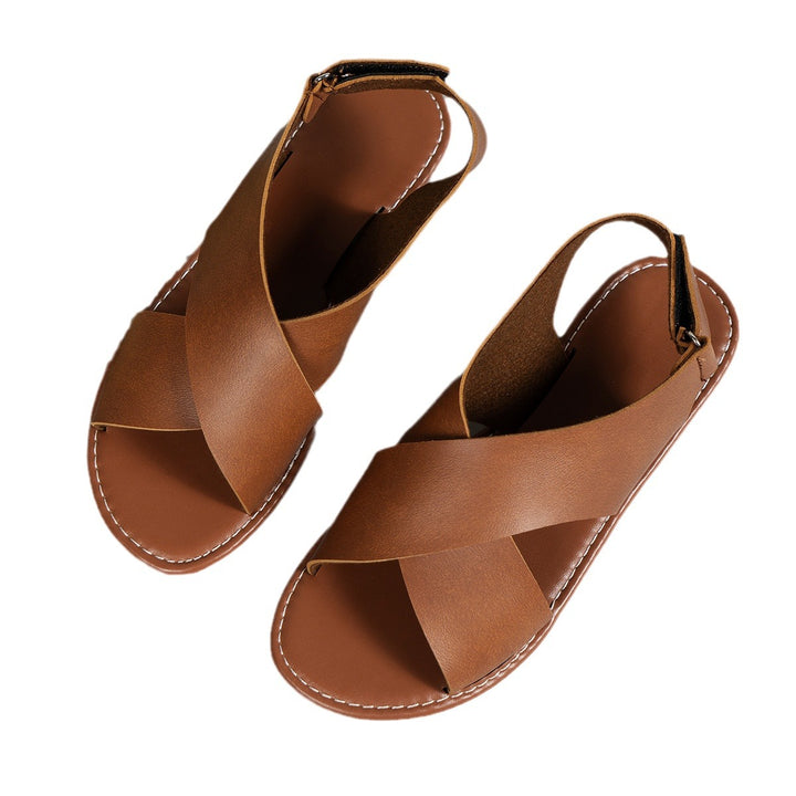 Women's strappy sandals with an elegant cross-strap design Lune London