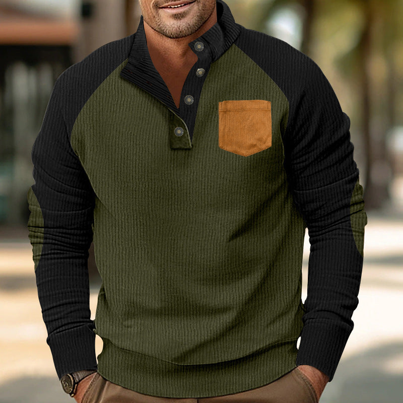 Comfortable long sleeve pullover for men with stylish contrast details Lune London