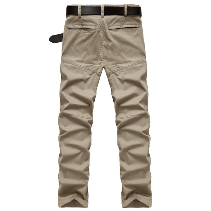 Multifunctional cargo pants for men with sturdy fabric and multiple zipped pockets Lune London