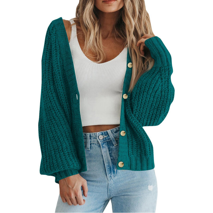 Thick knit cardigan for women with button details and loose fit Lune London