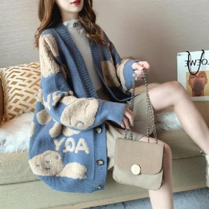 Women's oversized knit sweater with playful pattern and comfortable fit Lune London
