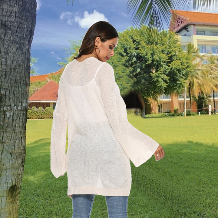Women Long Knit Sweater with Loose Fit and Comfortable Sleeves Chic and Style