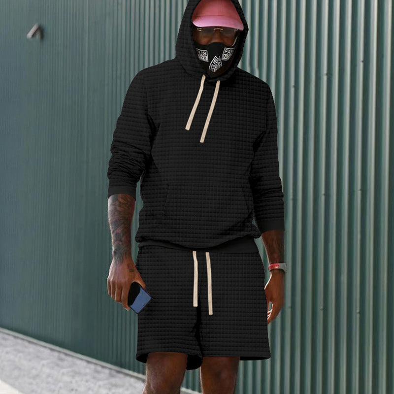 Casual men's set with structured hoodie and shorts Lune London