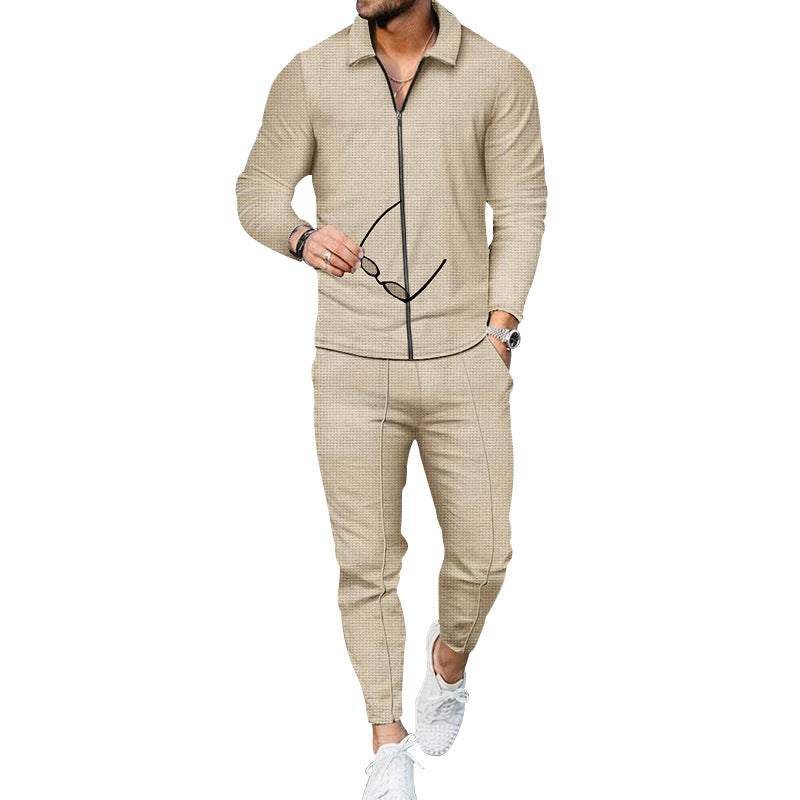 Breathable sports set for men with zipper and elastic waistband Lune London