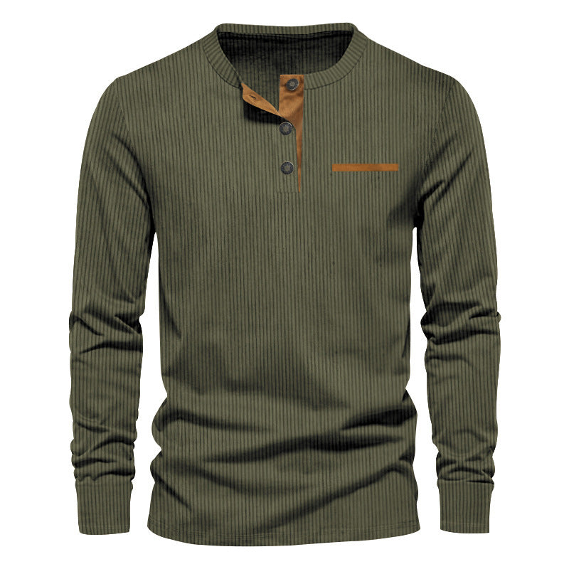 Men's long sleeve shirt with striped design and button placket Lune London