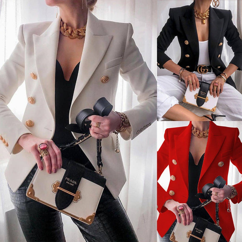 Veste élégante pour femmes avec double rangée de boutons et détails à la mode Lune London