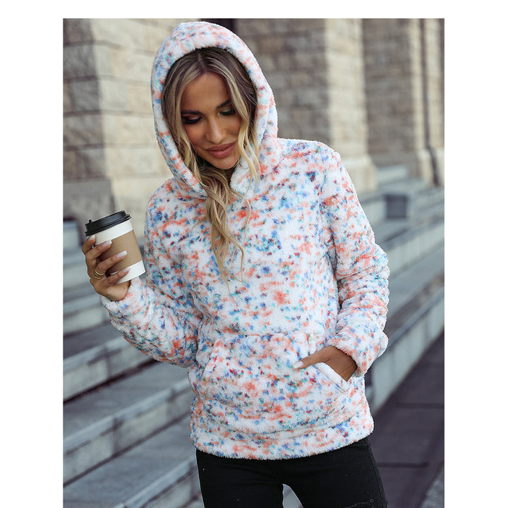 Fleece sweatshirt for women with hood Lune London