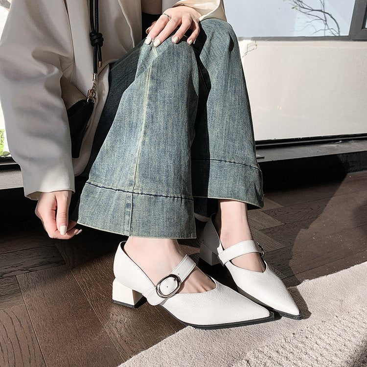 Ladies Elegant Mary Jane Shoes with Fashionable Block Heel and Adjustable Strap Lune London