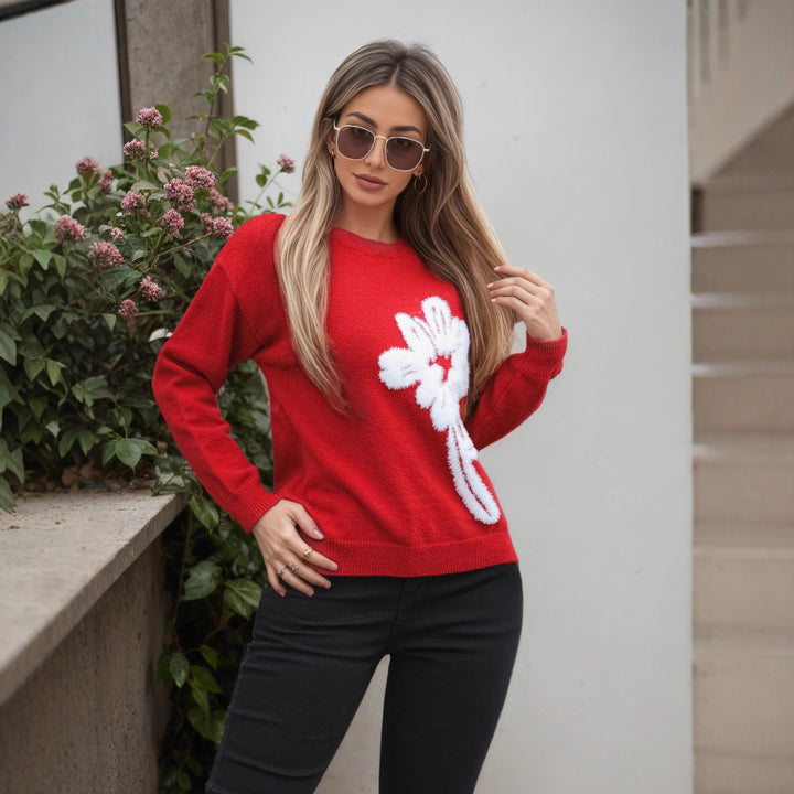 Women's sweater with 3D floral pattern Lune London