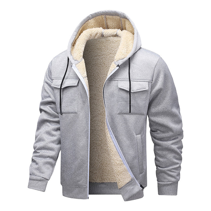 Padded hooded jacket for men with a sporty design and practical pockets Lune London