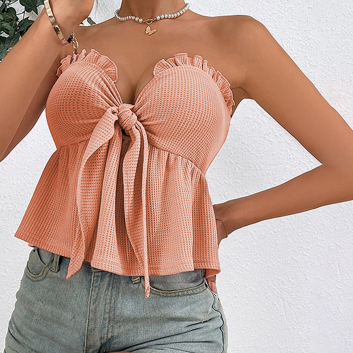 Chic & Stil Women's Off-Shoulder Top with Playful Bow Design