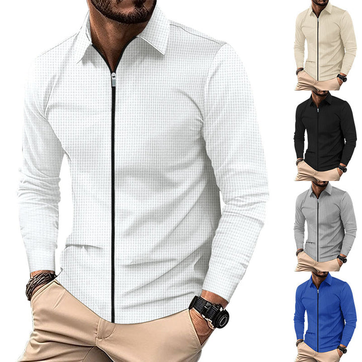 Men's long sleeve sporty t-shirt with zip and breathable structure Lune London