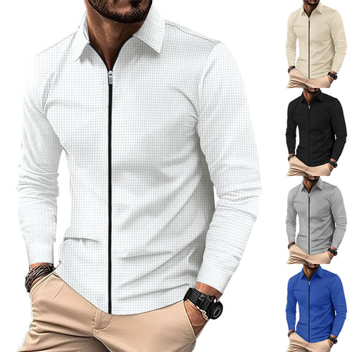 Men's long sleeve sporty t-shirt with zip and breathable structure Lune London