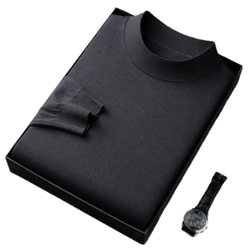 Elegant men's sweater with round neck in fine cotton blend Lune London