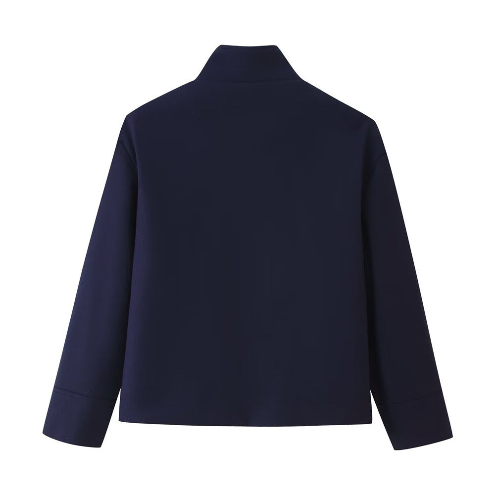 Transitional jacket for women with a modern lapel collar and stylish button details Lune London