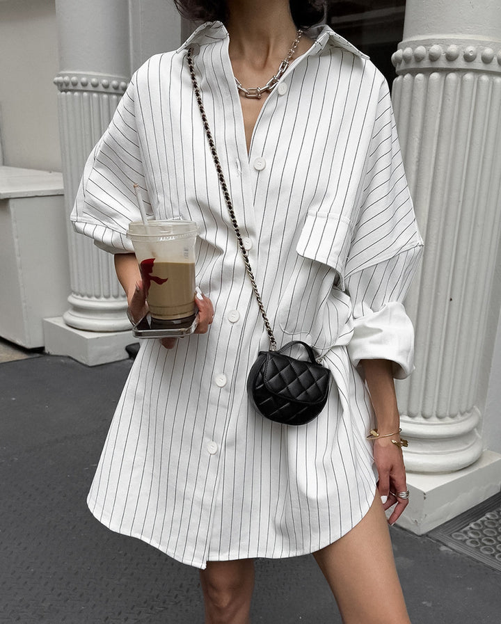 Oversized striped shirt dress Lune London for women
