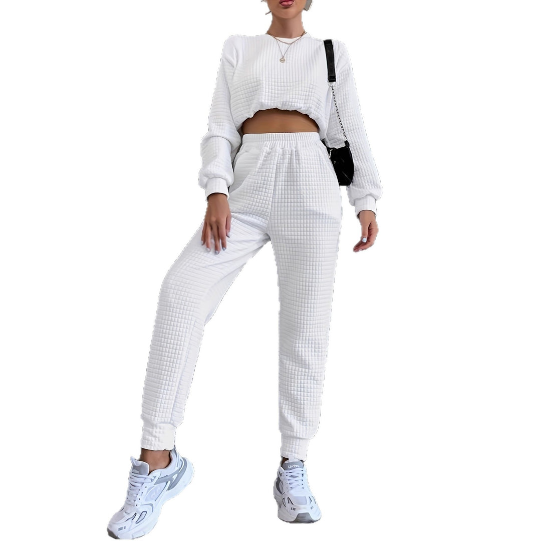 Ensemble décontracté pour femmes avec design matelassé et taille élastique Chic & Stil