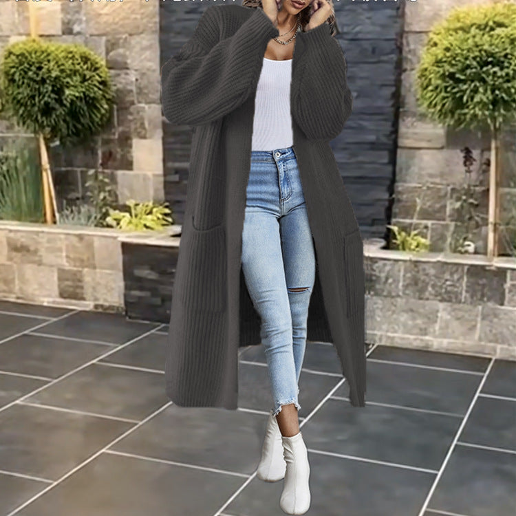 Cardigan femme en tricot épais avec poches et design à ouverture frontale Chic & Stil
