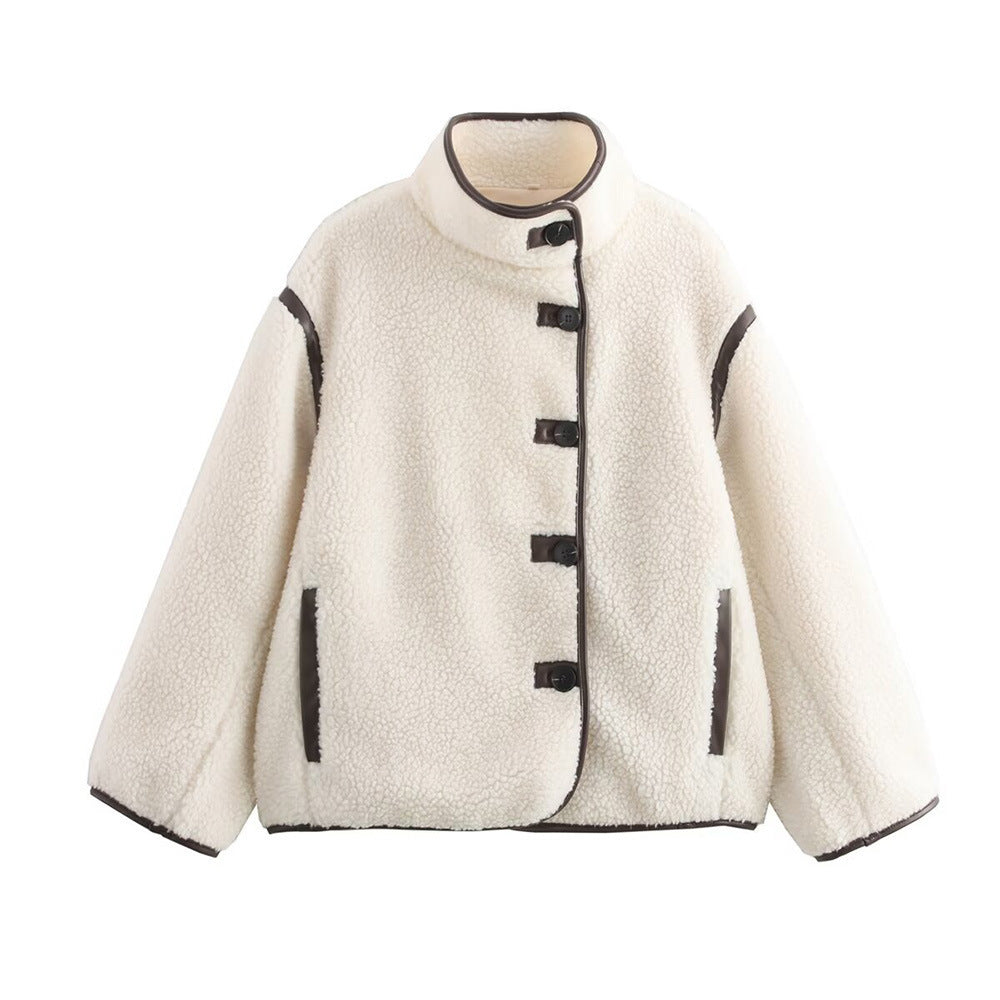 Women's cozy fleece jacket with practical pockets and high collar Lune London