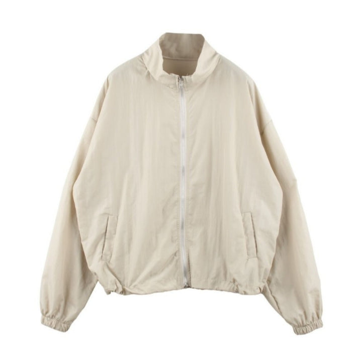 Ladies trendy transitional jacket with high collar and elastic cuffs Chic & Stil