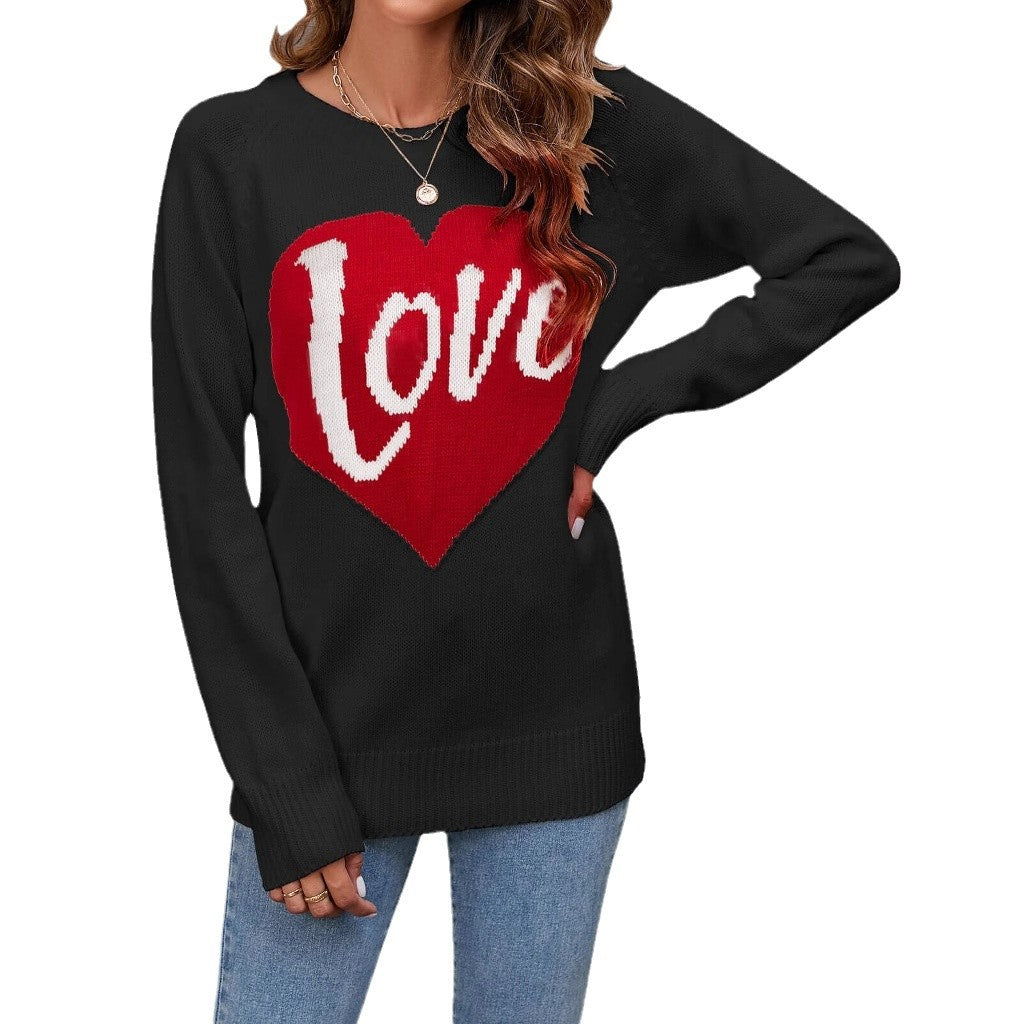 Pull en tricot pour femmes avec design en forme de cœur Chic & Stil