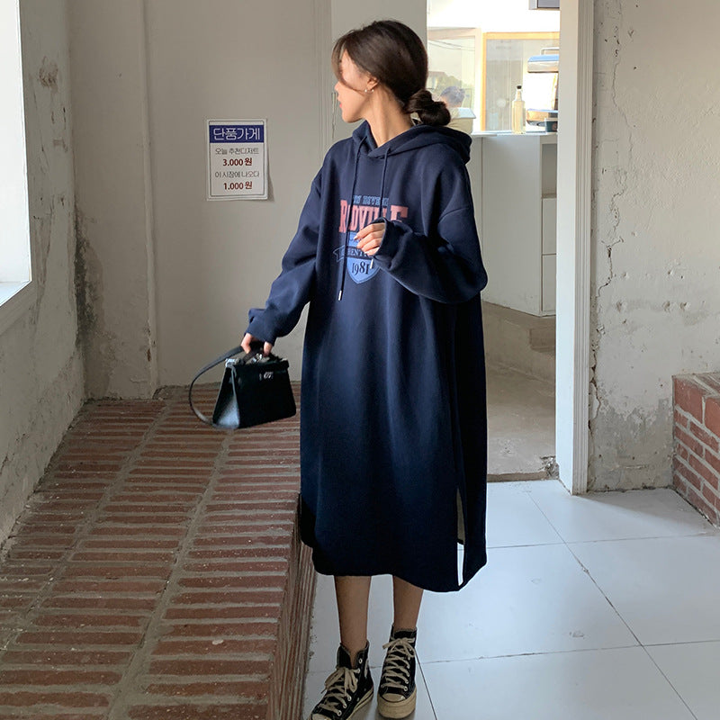 Women's hoodie dress with casual cut and stylish graphic print Lune London