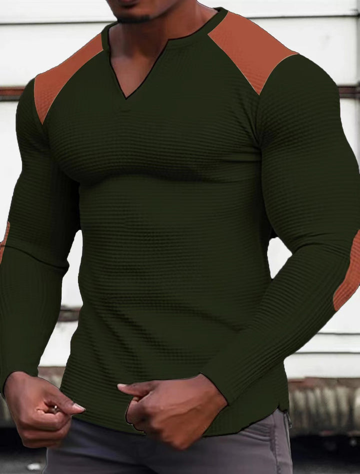 Men's long sleeve shirt with textured fabric and contrasting details Lune London