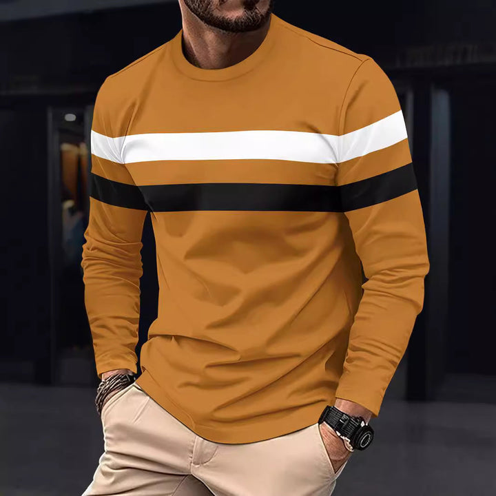 Men's Fashionable Long Sleeve Shirt with Sporty Stripes Chic und Stil