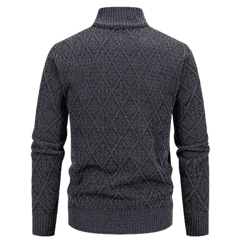 Men's knitted jacket with structured design and high collar Lune London