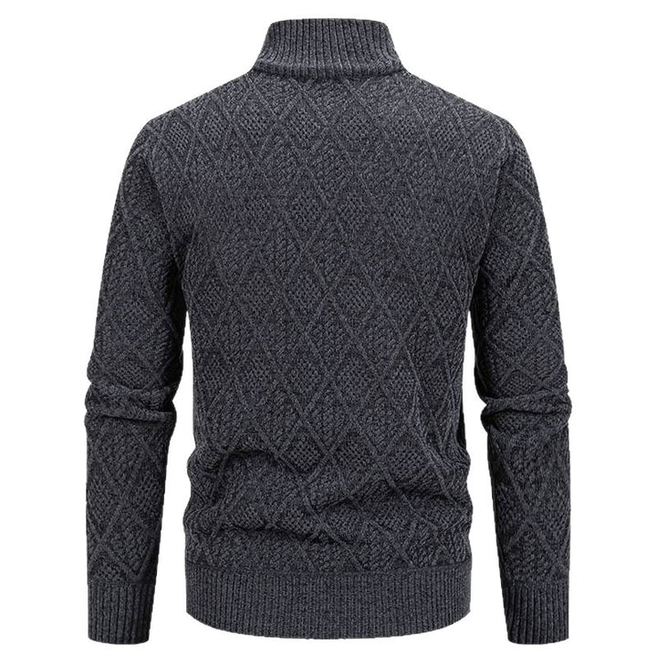 Men's knitted jacket with structured design and high collar Lune London