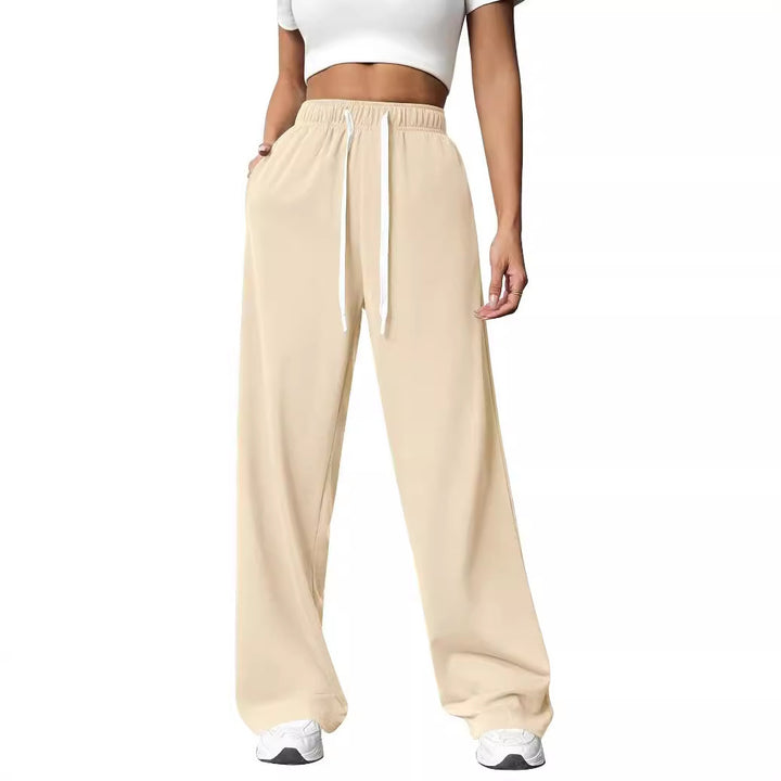 Wide lounge pants for women with adjustable drawstring Lune London